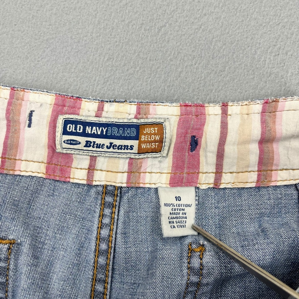 Old Navy Blue Jeans Womens 10 Blue Wide Leg Drawstring Low Rise Denim Pants - Picture 8 of 14